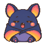 ねぼすけコウモリのドット絵